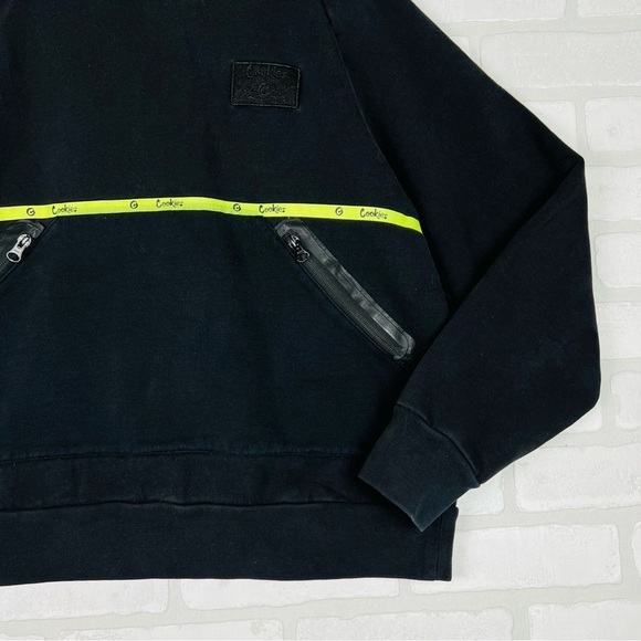 Cookies‎ Tech Pack Black Pullover Hoodie Mens Sz Medium Streetwear Skater Pocket - Picture 4 of 12